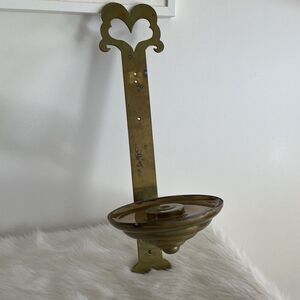 Vintage Brass Wall Sconce Large Heavy Mcm Decor Golden Ornate Lighting